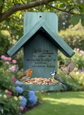 Enchanting Engraved Wooden Bird House Chalet Decorative Garden Feeder 30cm Tall