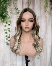 20" Braun Blond Mix Echthaar Perücke Lace Frontal Brasilianisches Haar