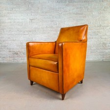 Vintage Light Tan Leather Armchair #A847
