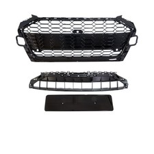 Wabengrill Breit Kühlergrill Schwarz+ Frontkamera für Audi A4 B9 Facelift S Line