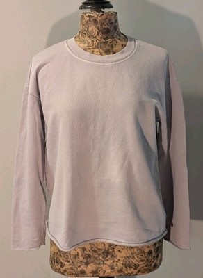 James Perse Women's Gray Long Sleeve Oversized Sweat Shirt, 0/XS