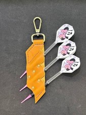 Leather Dart Case Camel Handmade Dart Holder with Belt Loop or Neck Cord