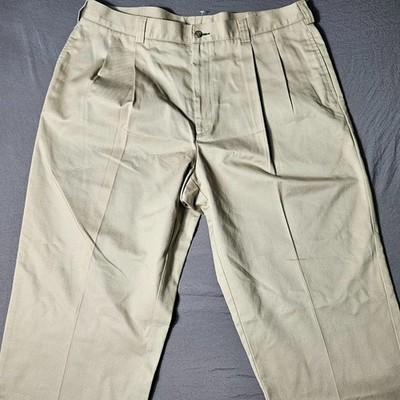 Tommy Hilfiger Tommy Traveler Mens Khaki Pleated Chino Pants 38x32 NWT