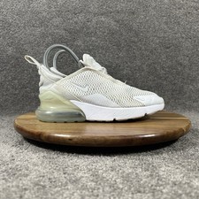 Nike Air Max 270 AO2372-103 Kids Sz 3Y White Silver Athletic Running Shoes Used