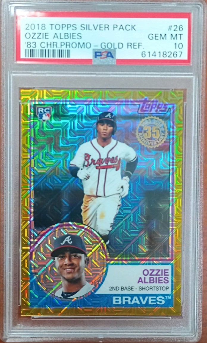 2018 Topps Silver Pack 1983 Topps Chrome Ozzie Albies (RC) Gold SP 50/50! PSA 10
