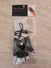 Leg Avenue Net Lace Up Black Gloves Fingerless NIP One Size Fits Most G1865