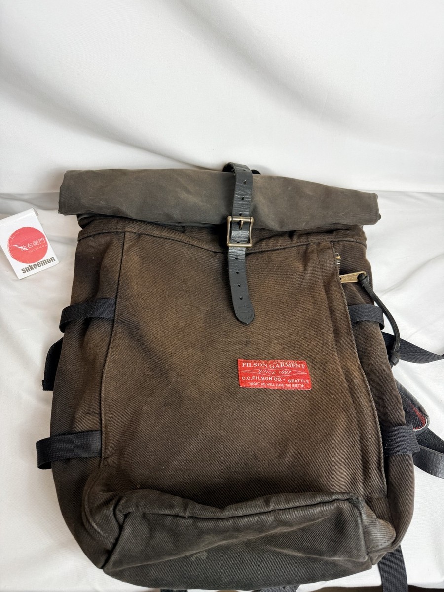 Filson x nanamica Red Label Tin Cloth Roll Top Backpack Made in