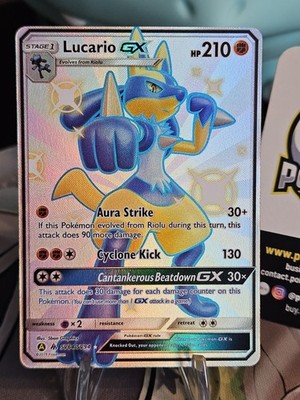 Lucario GX Full Art Holo Card SV64/SV94 Shiny Hidden Fates Pokemon