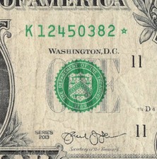 Series 2013 Star Note K Dallas 3.2 M Pack Run $1 Dollar Bill K12450382*