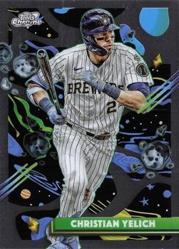 Christian Yelich 2025 Topps Chrome Cosmic #69 Milwaukee Brewers