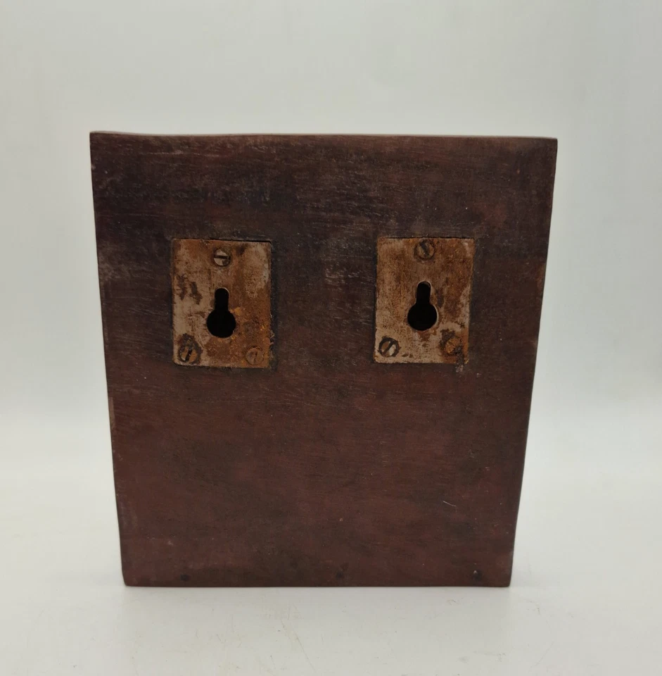 Set of 2 Rustic Mirrored Wall Pillar Candle Holders Wooden Square Sconce - Image 4 of 4