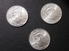 Three (3)  2012 American Silver Eagles  One Oz  Fine Silver .999 each