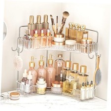 Corner Bathroom Counter Organizer Bathroom Organizers and Storage 2 Tier Clear