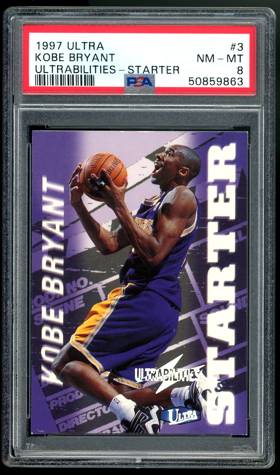 1997 FLEER ULTRA ULTRABILITIES-STARTER #3 KOBE BRYANT PSA 8