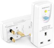 RCD Plug Adaptor with Auto-Test | 5-Year UK Warranty | 250V 3-Pin Safety Socket