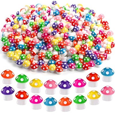 DIYDEC 100pcs Mini Resin Mushroom 8 Colors Small Mushrooms Figures Tiny 