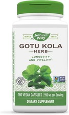 Nature's Way Gotu Kola 950mg, Supports Vitality  Longevity, 180 Vegan Capsules