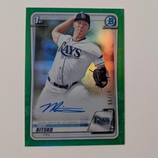 2020 Bowman Chrome Draft Picks Nick Bitsko Green Refractor Auto /99 CDA-NB