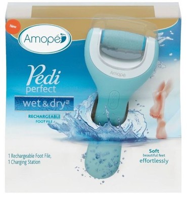 Amope Pedi Perfect Wet & Dry Rechargeable Foot File Electronic Pedicure Tool