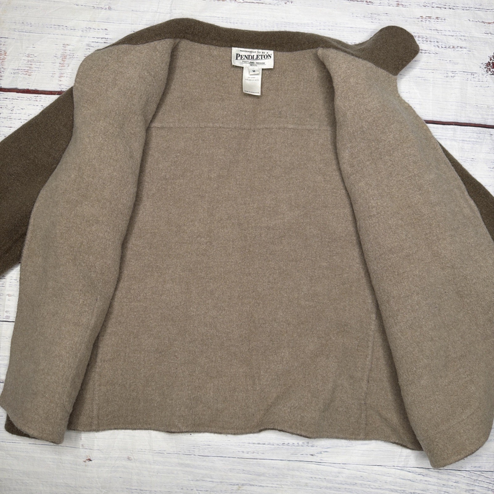 Pendleton Jacket Womens Petite Medium Brown 100% … - image 7