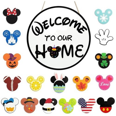 Farmhouse Welcome Sign with Interchangeable Pieces