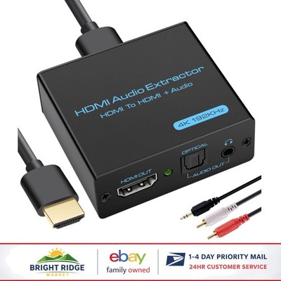 4K HDMI to Optical and AUX Audio Splitter Converter with Multiple Modes