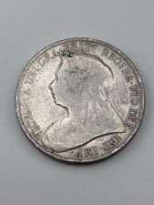 1891 One Florin, .925 Silver, Free postage, Queen Victoria, 10.82g.