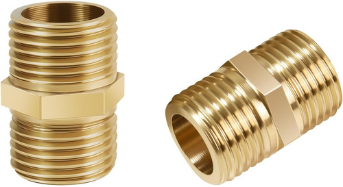 1/2 Inch Npt Brass Nipple Male to Male Pipe Fitting Adapter