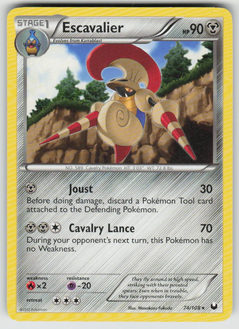 Escavalier 74/108 Rare Dark Explorers Pokemon Lightly Played