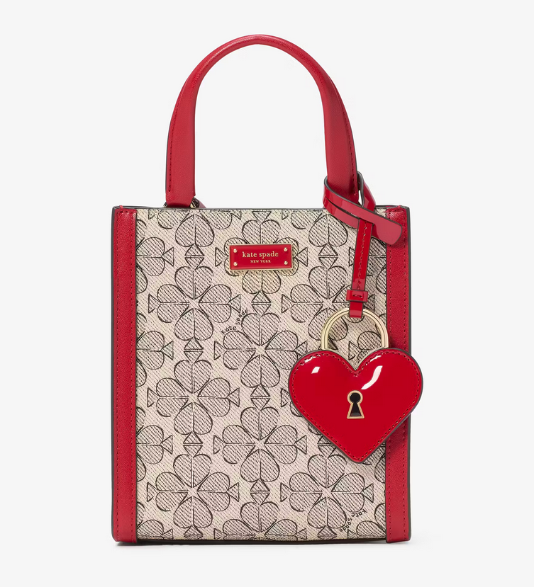 KATE SPADE KEY TO MY HEART SPADE FLOWER MANHATTAN MINI TOTE W/DUSTBAG NWT  $248