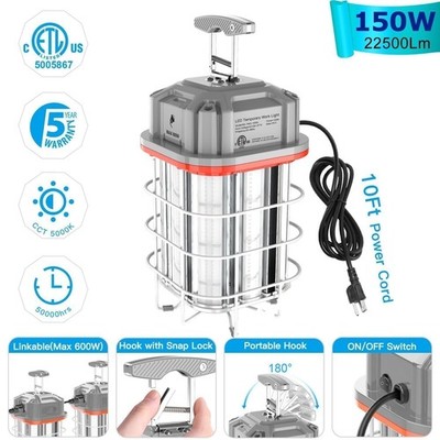 22500LM 150W LED Temporary Work Light Linkable Jobsite Lamp 5000K Constructions