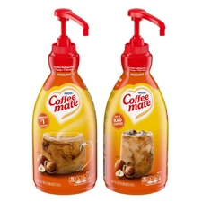 NESTLE COFFEE-MATE Coffee Creamer, Hazelnut, 1.5L liquid pump bottle, Pack of 2