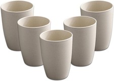 Set of 5 Wheat Straw Drinking Tumbler, 12OZ Small Reusable Drinking Cups
