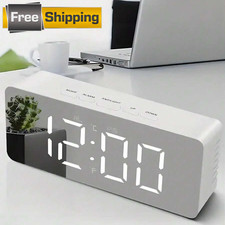 Reloj Despertador LED Digital USB Pantalla LED Digital Reloj Despertador para Escritorio Oficina Hogar