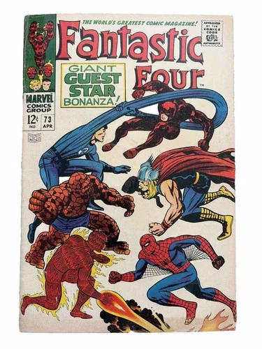 Fantastic Four #73 - 1968 Marvel Daredevil, Spider-Man, Thor Comic Book