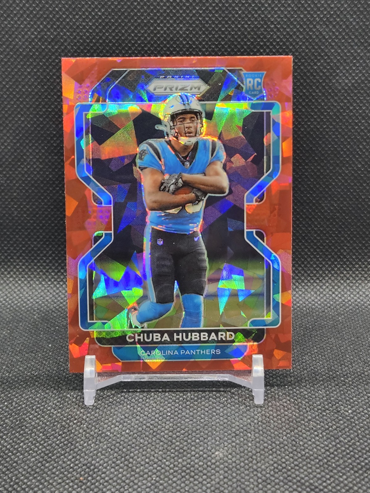 252@ 2021 Panini Prizm - Rookie Chuba Hubbard #355 Red Cracked Ice Prizm (RC)