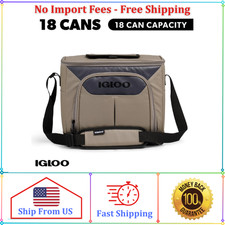 Igloo Trek 18 Can Capacity Softside Cooler with Hard Liner, Sandstone Tan