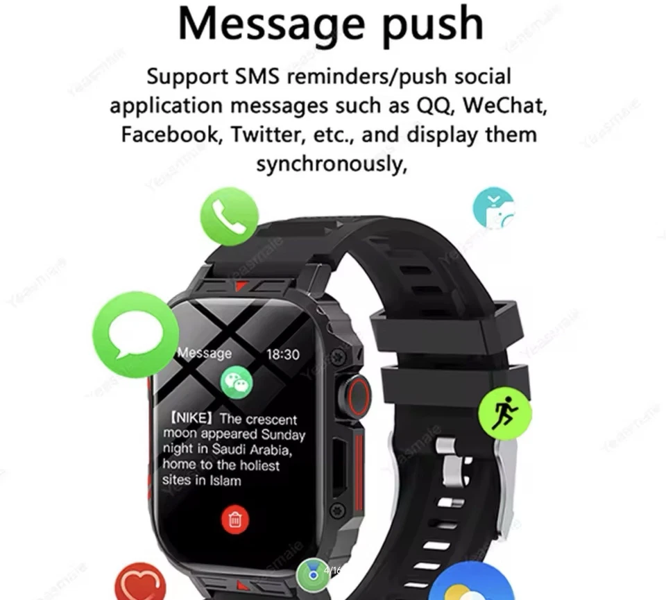 Orologio Smart Watch 1,95" IP68 Uomo Donna Fitness Salute Sport - Immagine 4 di 4