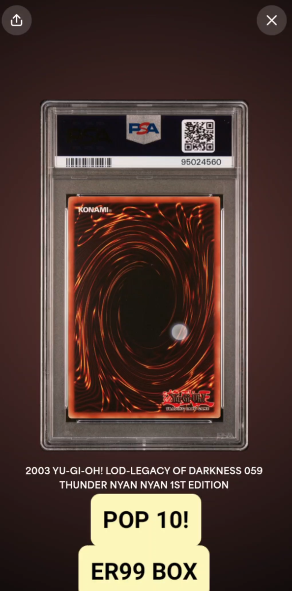 Yu-Gi-Oh 2003 Thunder Nyan Nyan - 1st Ed LOD-059 - PSA 10 GEM MT