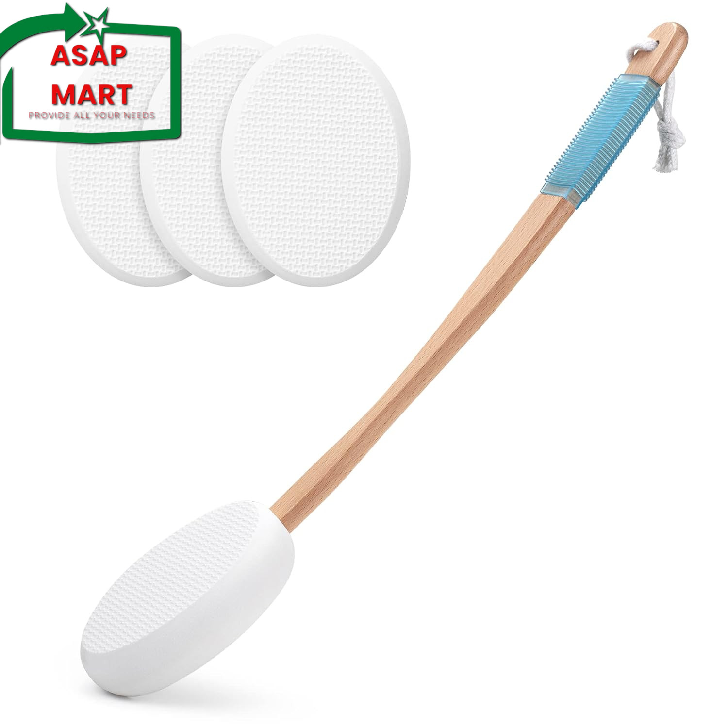 Applicator For Back, Feet, 4 Replaceable Pads With 1 Long Hand