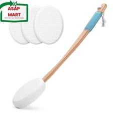 Amazerbath Lotion Applicator for Back, Feet, 4 Replaceable Pads with 1 Long Hand