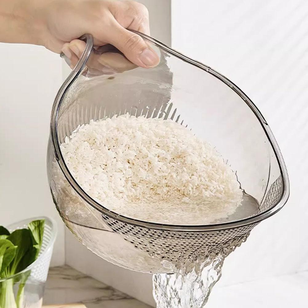 Rice Filter with Handle Vegetable Washing Fruit Filtering Basin with N9