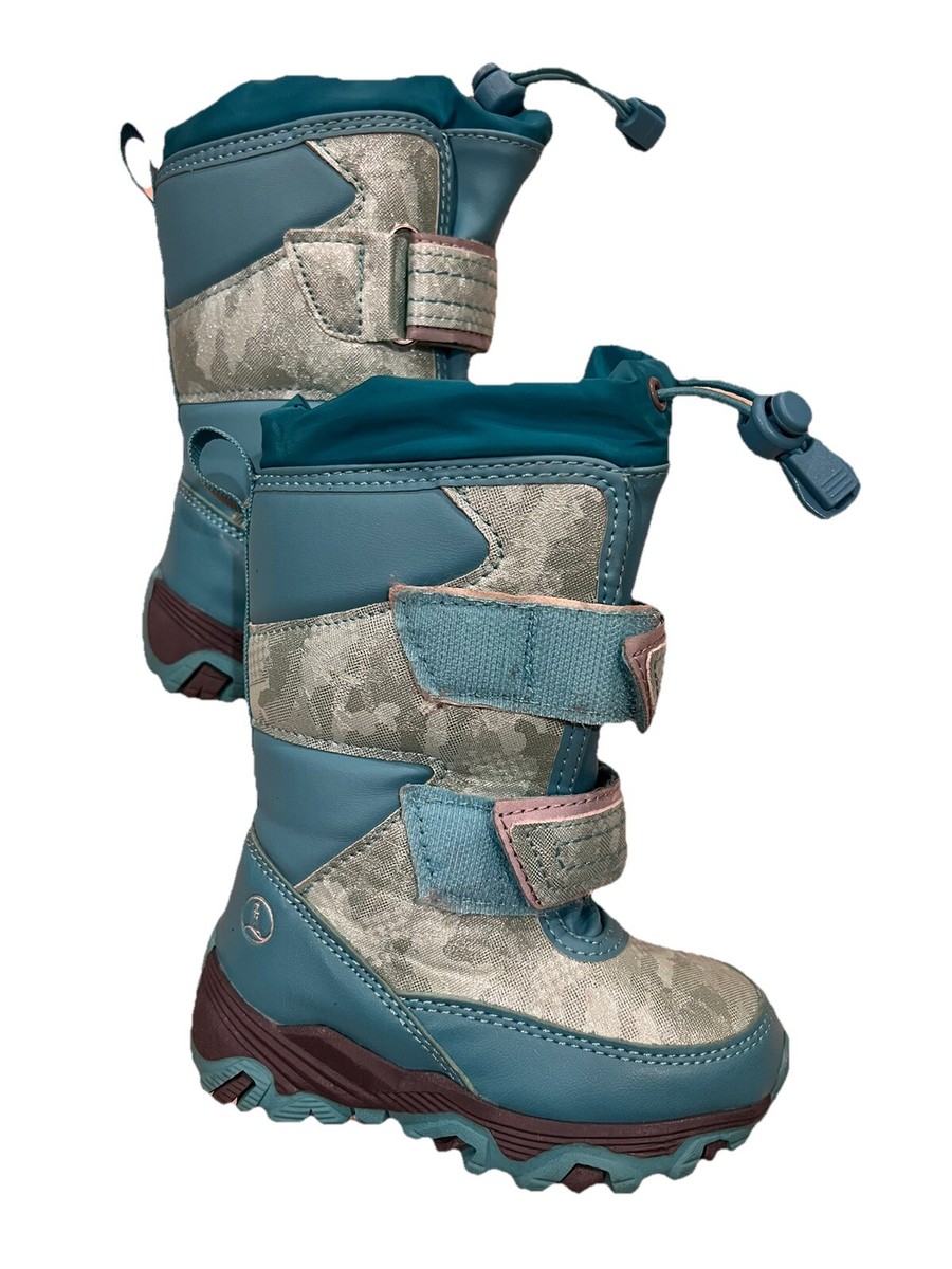 Lands End Kids Thermolite Snow Boots Aqua/Green Size Us6/Uk5 Eu22 Nice  Condition