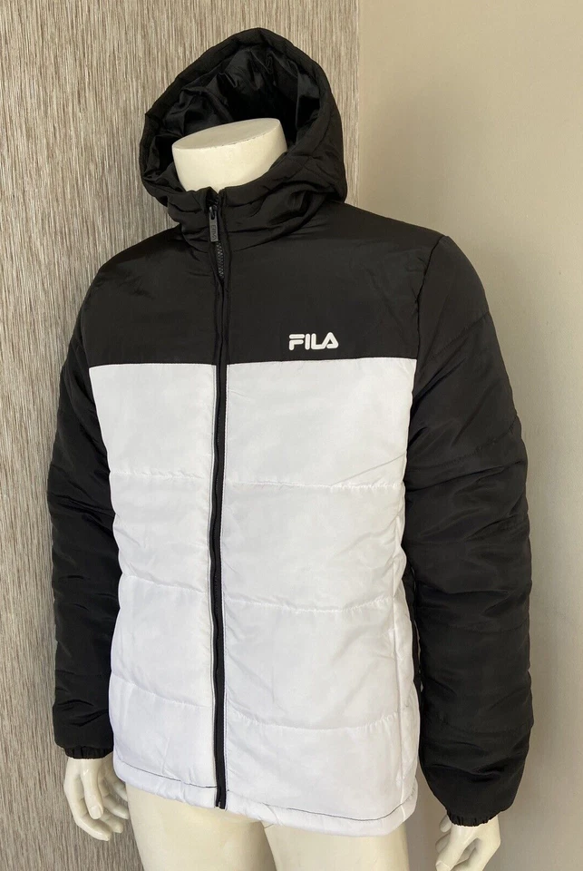 FILA TWO TONE QUILTED PUFFER HOODED JACKET SIZE M BNWT - Image 4 of 4