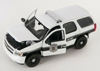 Blitz Versand Chevrolet Chevy Tahoe Police 2008 Weiss Welly Modell Auto 1:24 Neu