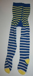 Used NEXT UK Girls 4 5 Year Tights Yellow and Blue Stripes No Flaws