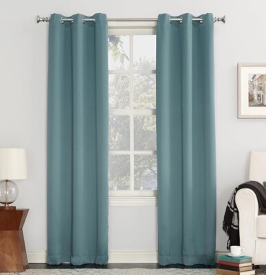 40''X84'' Mint Easton Grommet Curtain Panel, Energy Saving, Blackout, Sun Zero