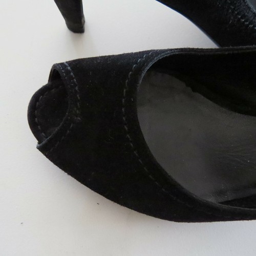 Kennel und Schmenger black suede peep hole heeled shoes size 6 - 第 3/6 張圖片