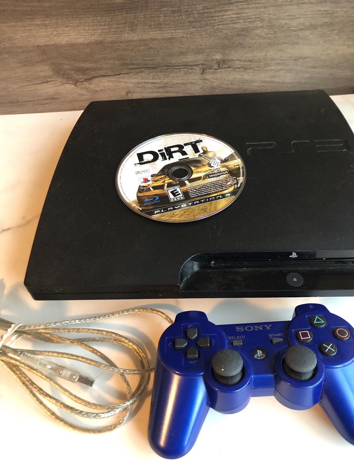 Sony PlayStation 3 Slim 160GB Black Console with Controller and Dirt Game CECH-3001A