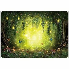 7x5ft Spring Enchanted Forest Backdrop Easter Fairy Tale Wonderland Woodland ...